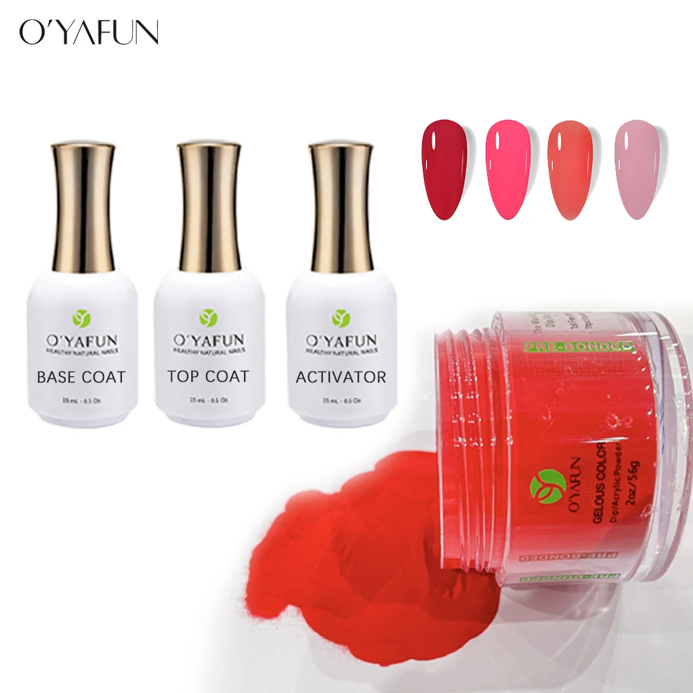 

Base Coat And Crystal Top Coat Clear Dip Powder Glue Set Professional Factory Base Top Clear Nail Gel Set