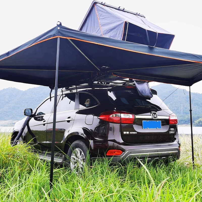 

SUV large coverage Foxwing 270 degree car side awning with Extension fan side batwing awning for outdoor camping pull out tent