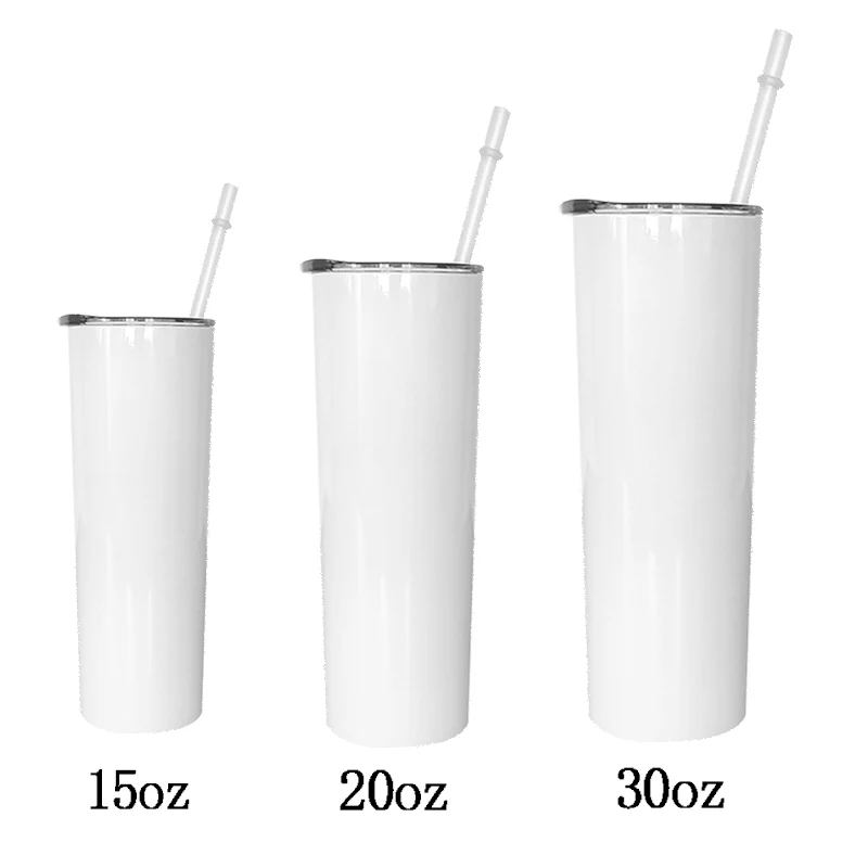 

high quality blank 20oz skinny straight sublimation tumbler Stainless Steel white sublimation travel tumbler