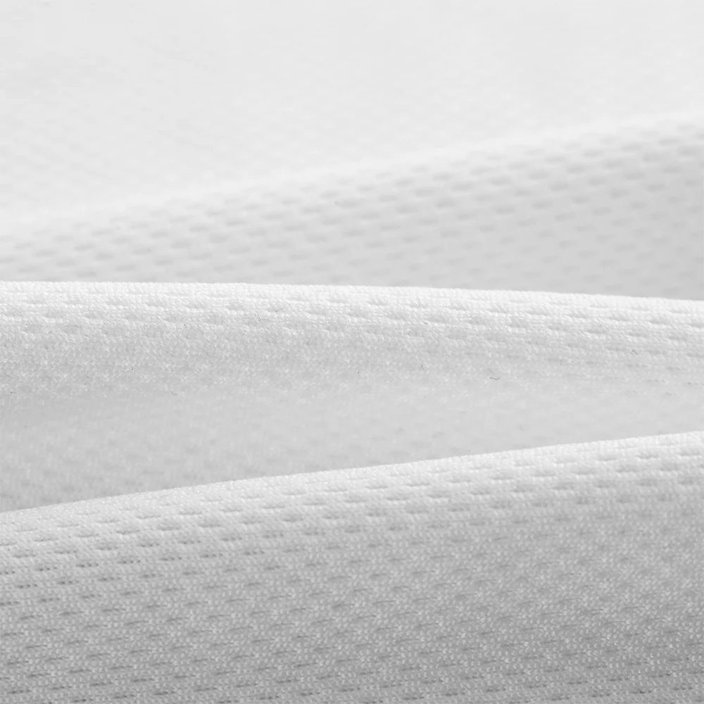 100 Polyester White Stock Sport Fabric Knit Breathable Bird Eye Mesh Fabric for Football Cycling Jersey