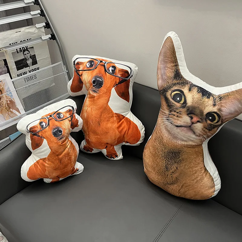 Home Miracle Anime Plushie Designer Pet Face Pillows Cushions Custom Sublimation Shaped Cat Body Adult Pillow