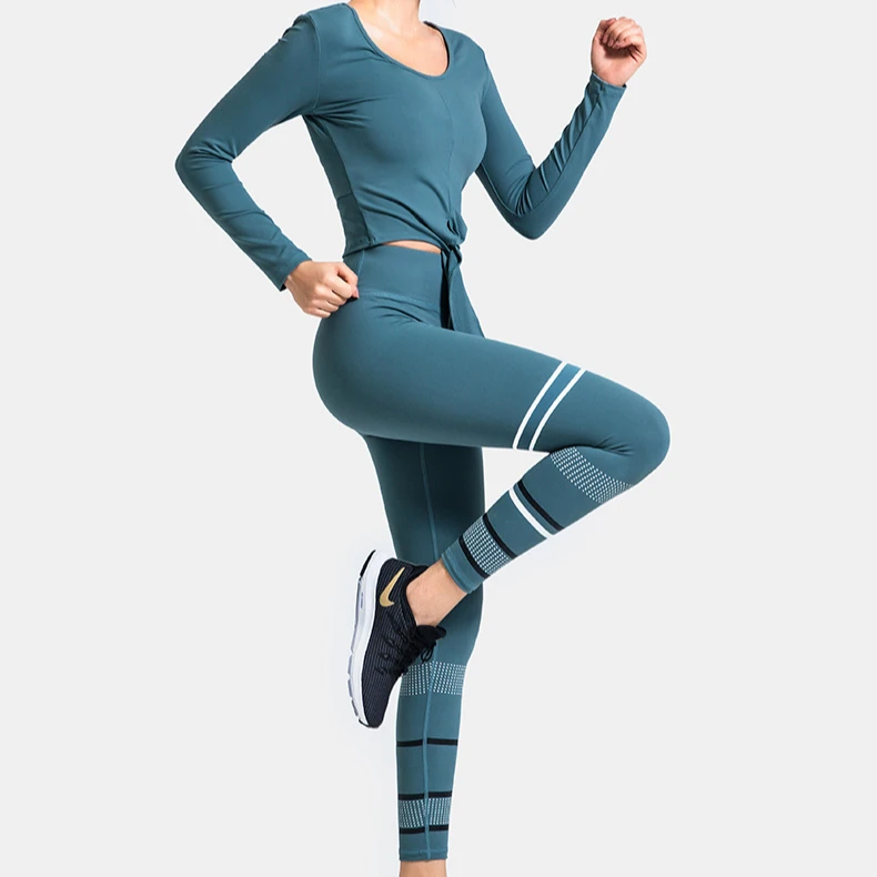 

Women Fitness Clothing Seamless Sports Cropped Top And Yoga Leggings Gym Yoga Set Sport Suit For Women Workout, Customized colors