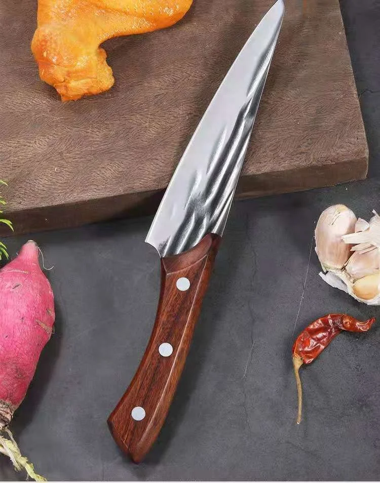 

Petit couteau de cuisine professionnel en acier inoxydable 6 pouces ustensile de cuisine avec manche en bois