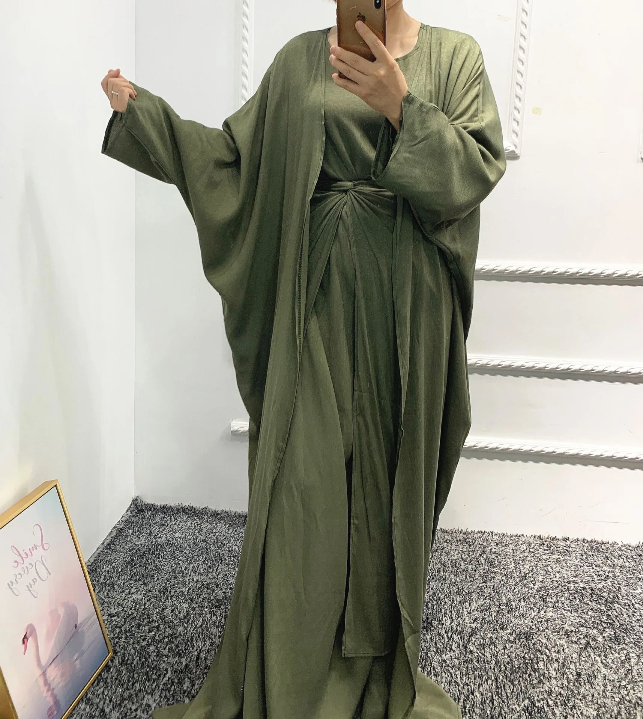 

Kaftan Abaya Dubai Turkey Islam Arabic Muslim Sets Robe Long Kimono Ensemble Femme Pakistan Clothing Abayas For Women Caftan, 4 colors