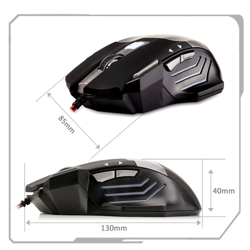 New Fashion RGB 5500DPI USB Wired Computer Mouse Seven Buttons Optical Gaming Mouse