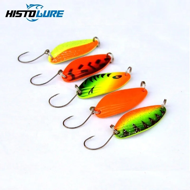 

Wholesale 4.5g multicolor willow leaf shape Swimbait Artificial Bait Fishing Tackle Swim Hard Bait metal spoon Fishing Lure