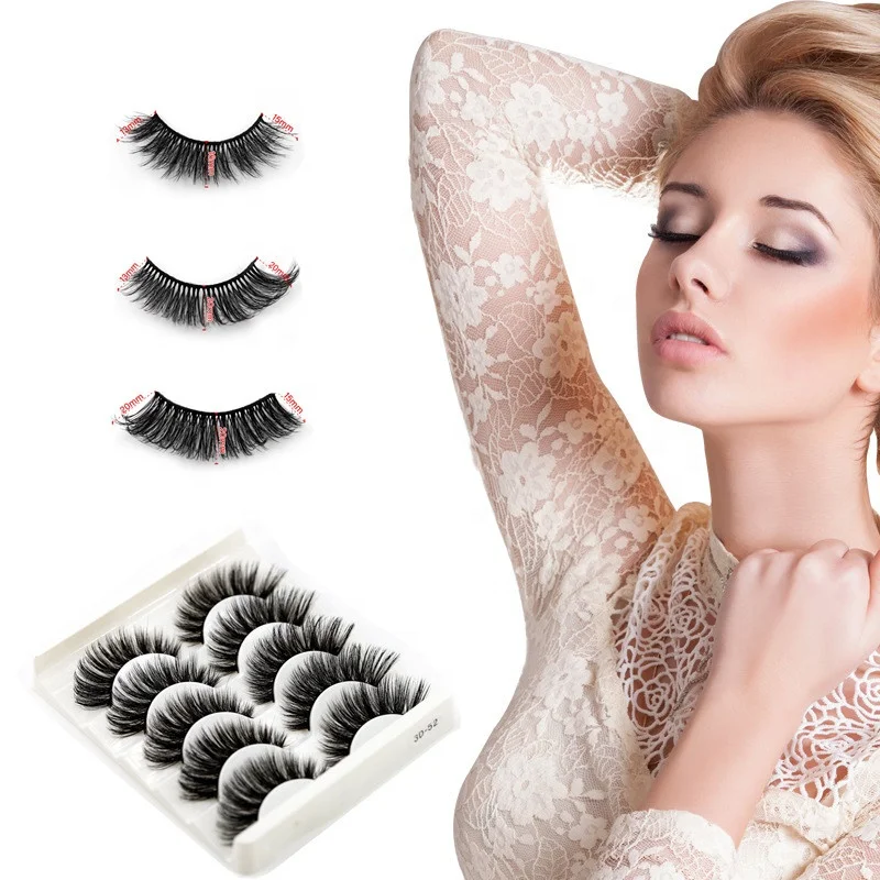 

5pairs/set 3D Synthetic False Eye Lashes European and American Long Thicken Curling Multi-level Messy Cross Fake Eyelashes