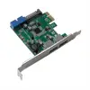 PCIE 1X PCI Express to 2 Port USB 3.0 Expansion Card with 19Pin Connector sata power supply port green