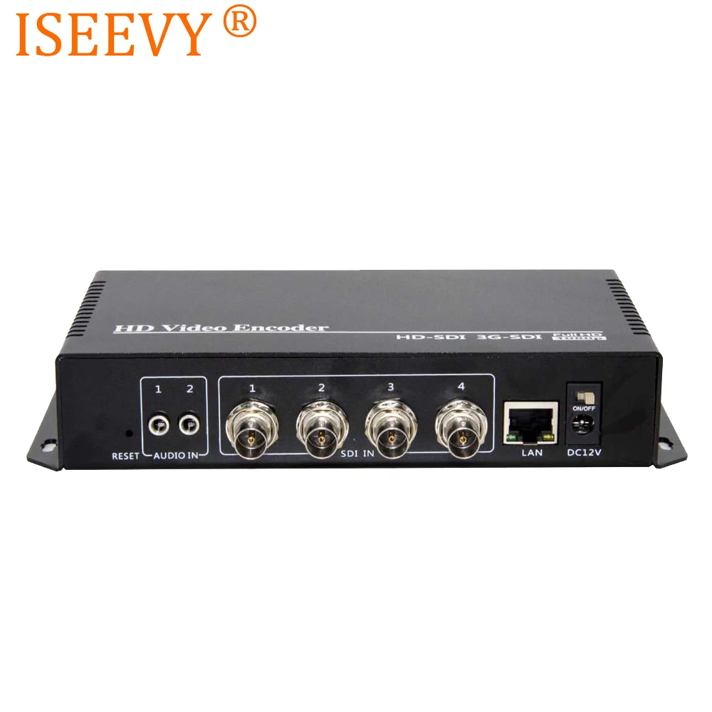 

ISEEVY 4 Channels H.265 H.264 SDI Video Encoder for IPTV Live Stream support RTMP RTSP UDP HTTP and Facebook YouTube WOWZA