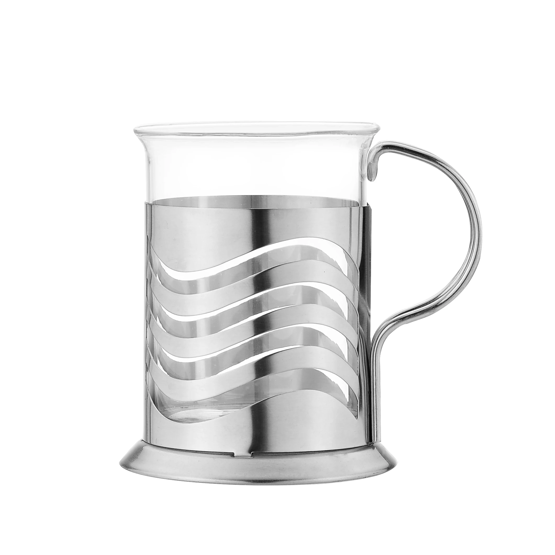 

Customize logo clear round borosilicate glass glass espresso coffee cup