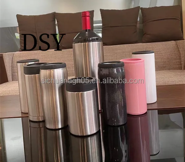 

25oz Stainless Steel Wine Coolers Chillers Double Wall Insulated Vacuum Straight Skinny Tumbler, As pictures, customized colors available