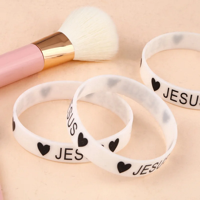 

High Quality Mixed Colors Wristband Rubber Heart Bracelet Custom Logo Silicone Wristband, Gold