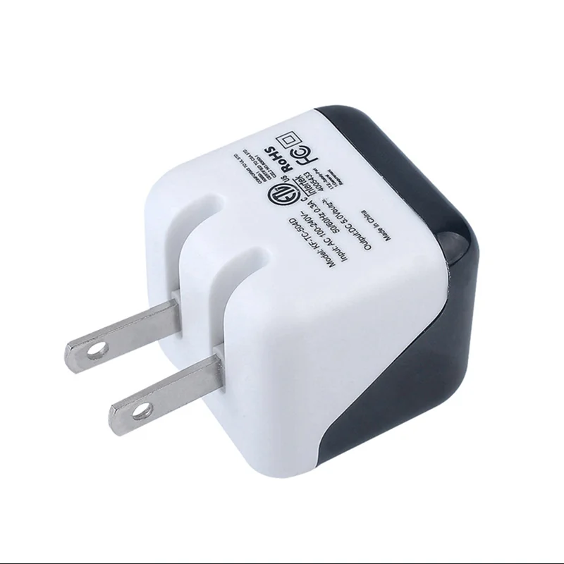 

Factory Supply FCC Colorful Single Port Cell Phone Travel Adapter 5v 1A US Plug Charging Cube Foldable Wall Charger Block, Green/orange/black/white