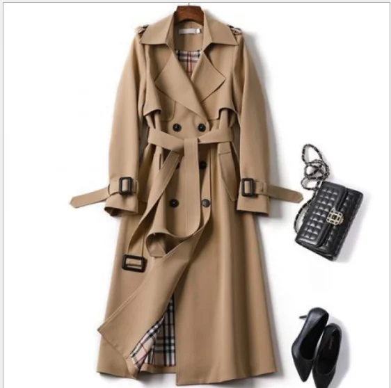 

Droma new Korean mid-length trench coat for women 2021 popular British over-the-knee overcoat for spring autumn, 4 colors