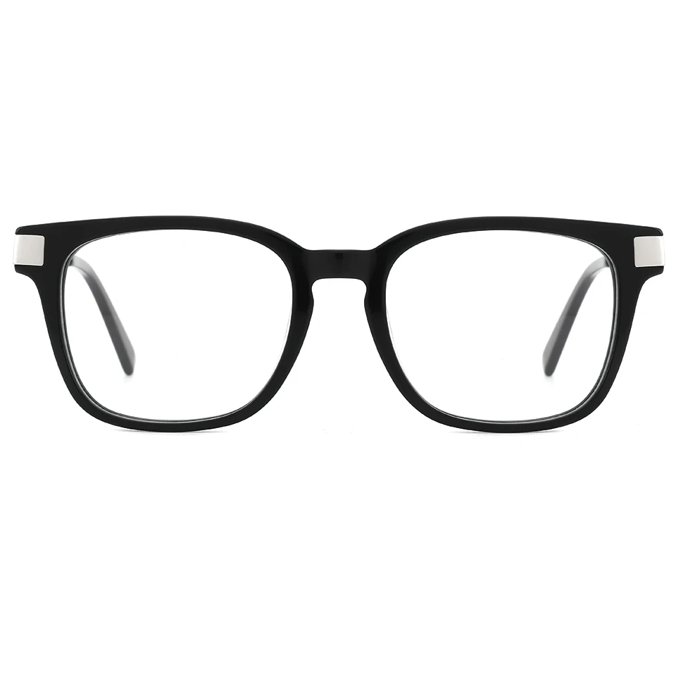 

Acetate and metal combination Fashion glasses frames unisex square optical eyeglasses frames, 4 colors