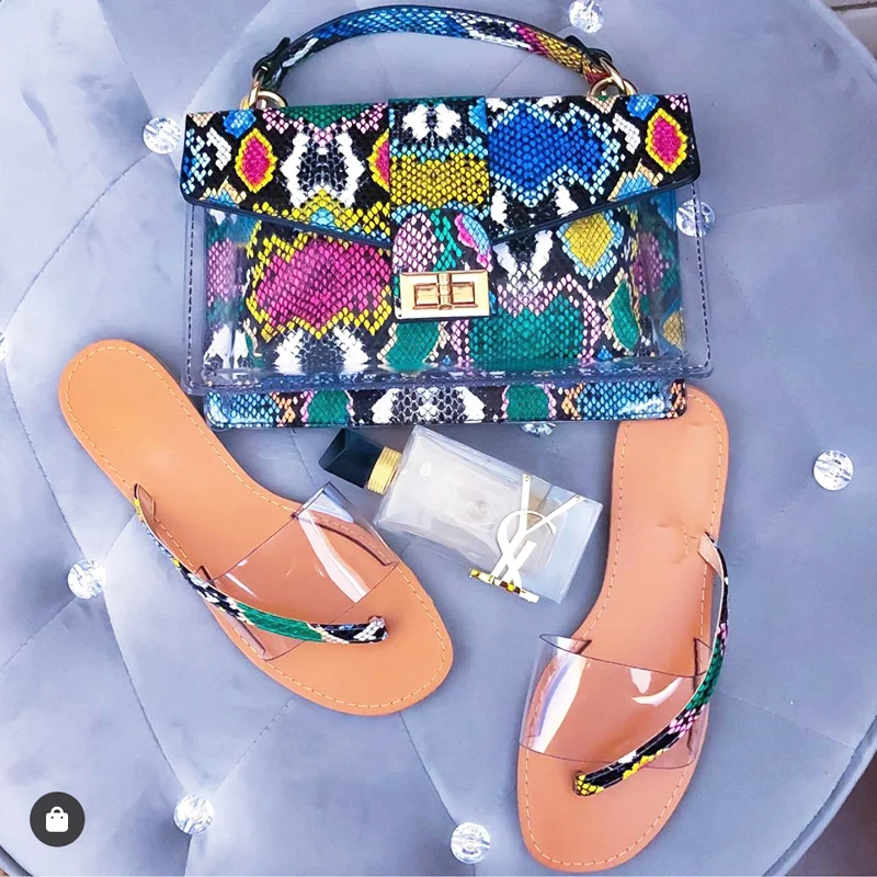 

2021 snake print pu leather handbags wholesale crossbody bags women handbags purse lady handbags and sandals set, 3 colors