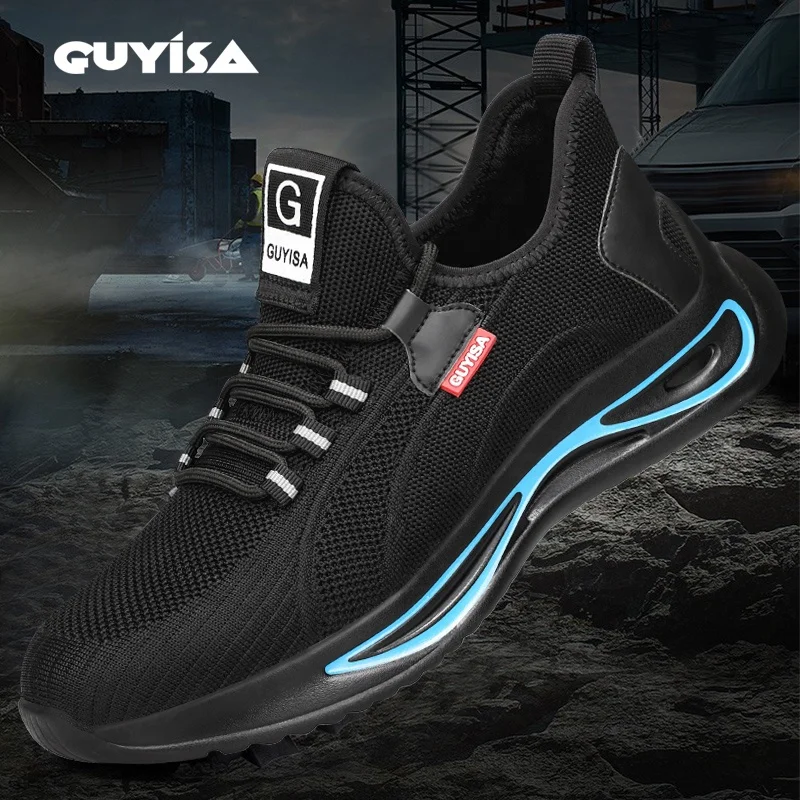 

GUYISA Fashion outdoor safety shoes, lightweight rubber-plastic sole anti-piercing steel toe safety shoes