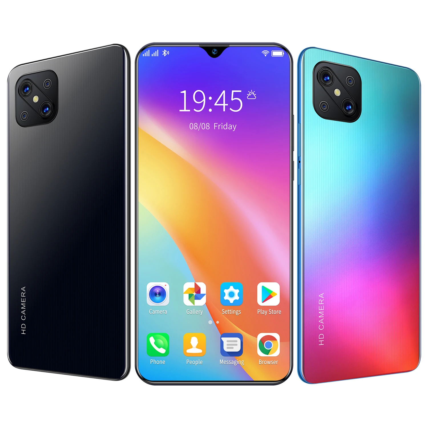 

Cheap smartphones note9 mobile phones 6.5 Inch Screen 8+128GB capacity Telephone Android System Double Sim Card Handphone