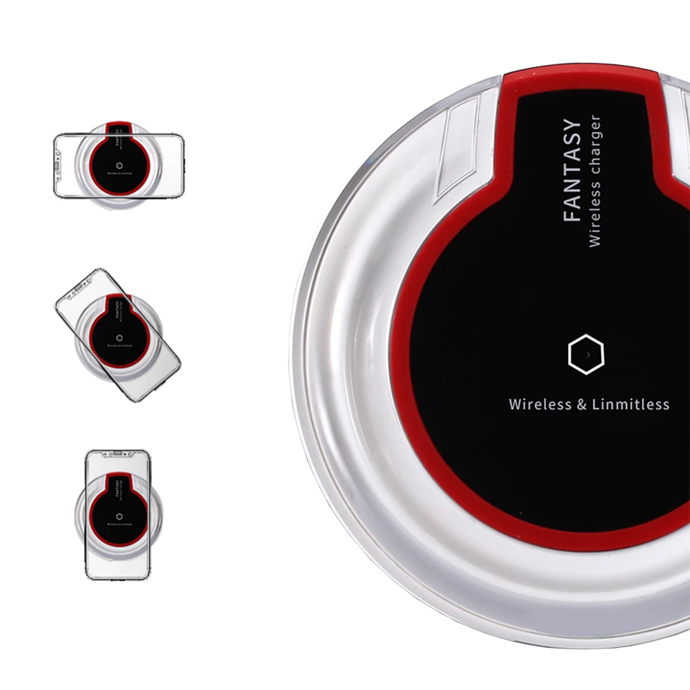 
Universal Fantasy Qi Wireless Charger With LED Light for iPhone Samsung Mobile Phone K9 Crystal Wireless Charger 