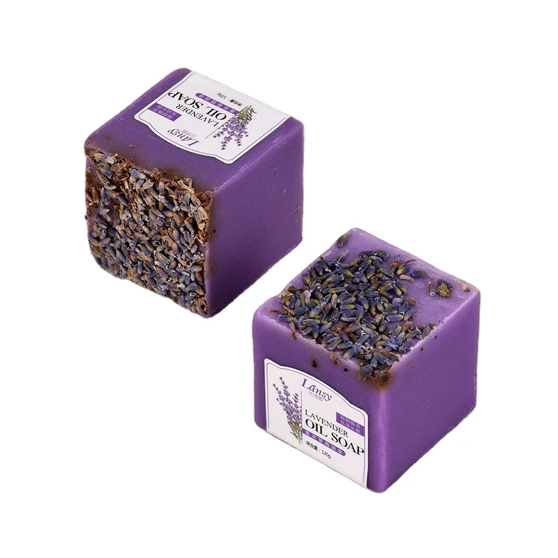 

Hot sale hand made dried lavender flowers soap natural 120g, Purple