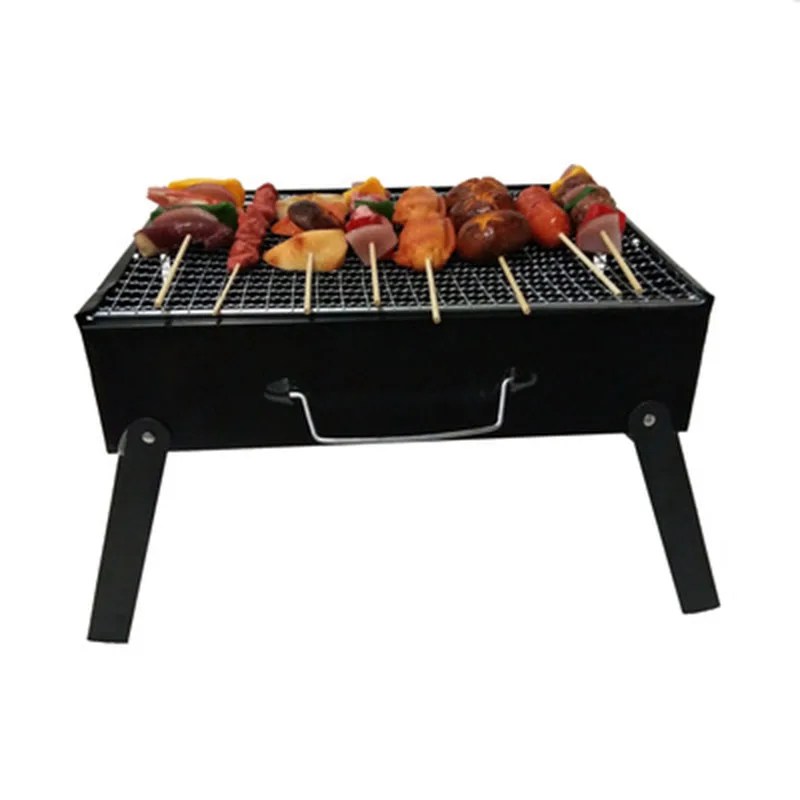 

wholesale indoor outdoor portable foldable stainless steel mini bbq charcoal grill stove, Blalck