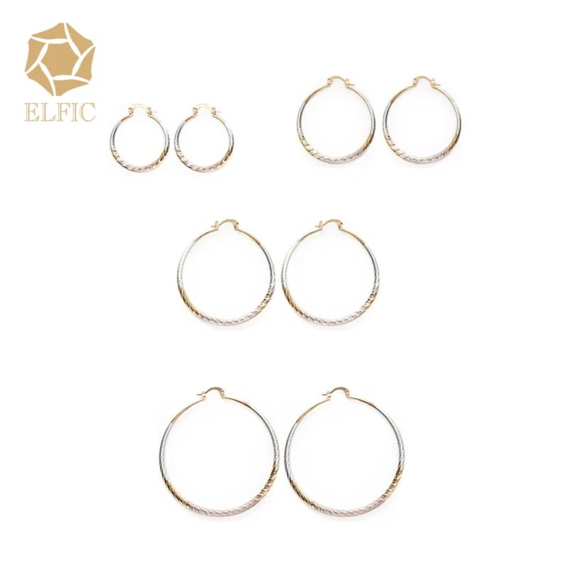 

Elfic Tri Color fashion jewelry Fashionable And Elegant Round Earrings