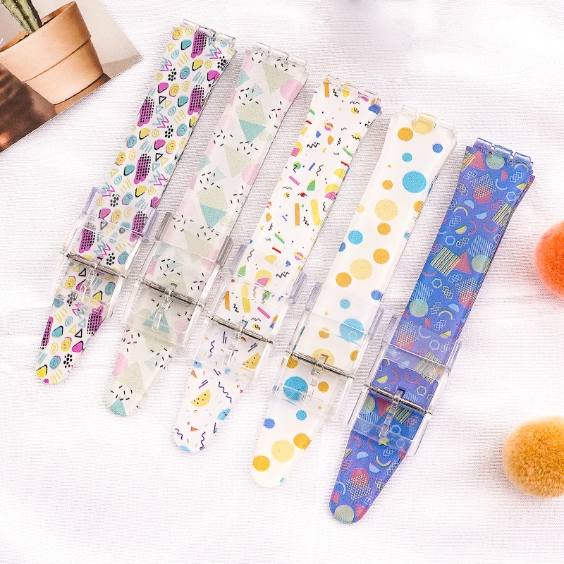 

New Fashion 16 17 19 mm Silicone Rubber Watch Band Strap Watch Chain Accessories For Swatch