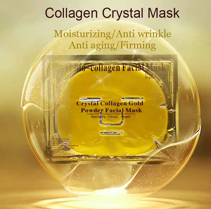 

Gold Bio-Collagen Facial Mask Anti-Aging Anti-Wrinkle Hydrating Moisturizing Firming Whitening Face Mask Peels 60g/pcs DHL free