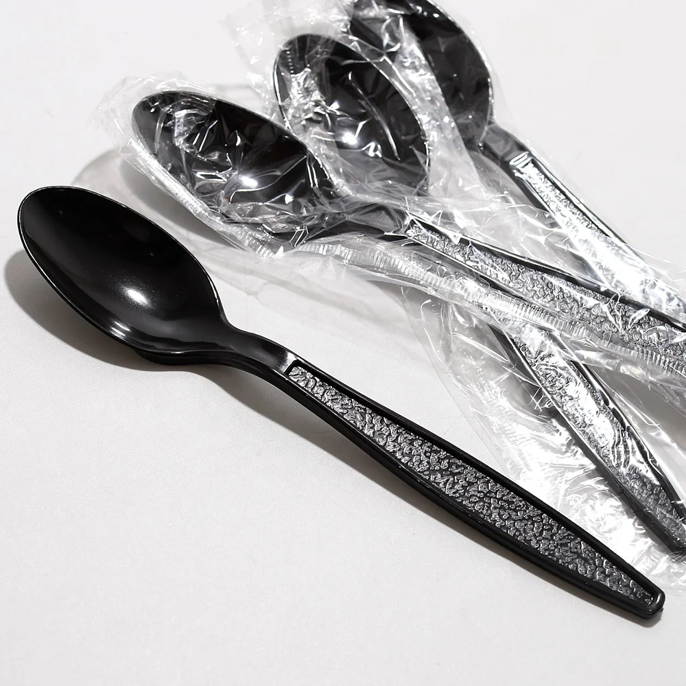 

1000pcs High Quality Utility Disposable Plastic Spoon Black
