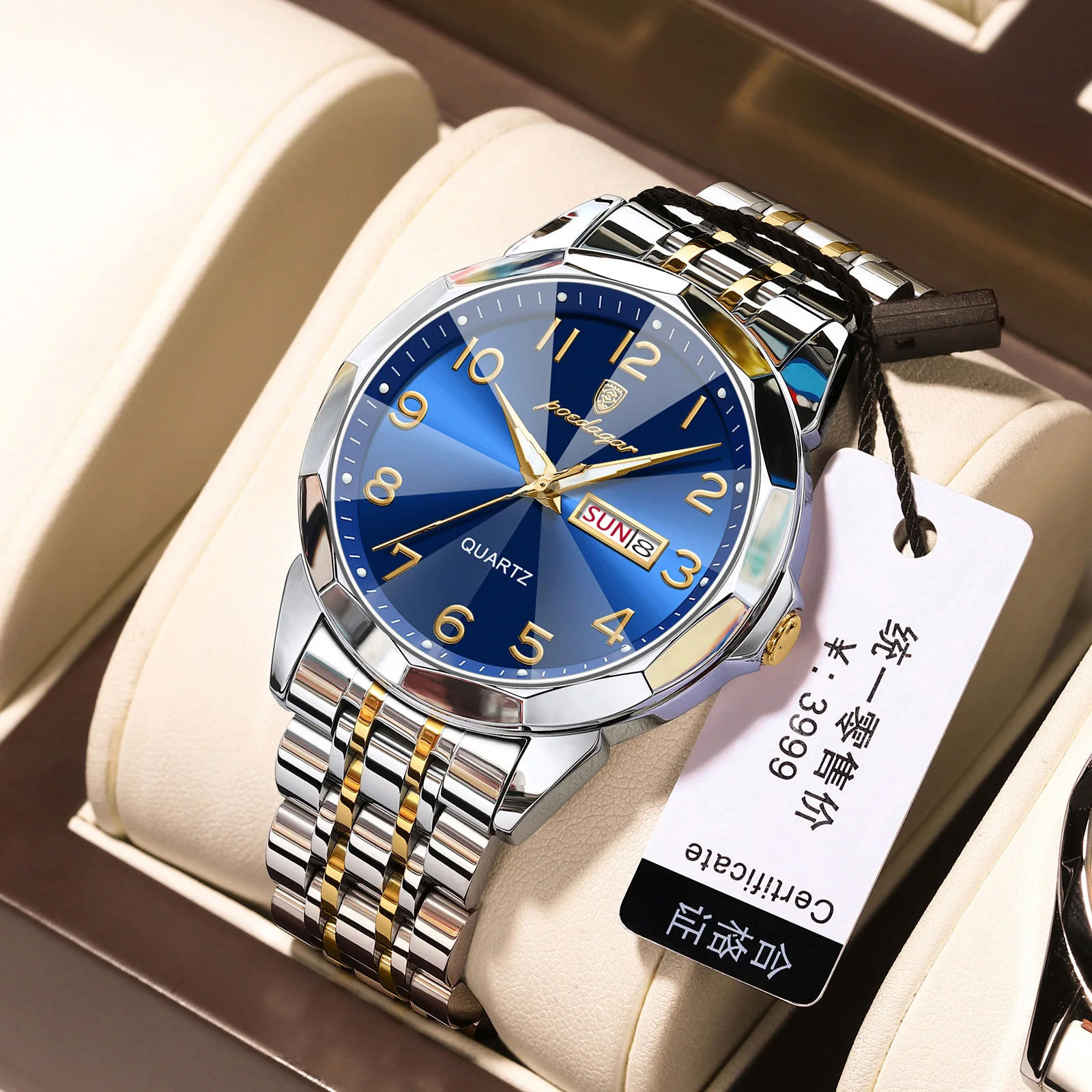 POEDAGAR 852 Wrist Watch for Men Sport Men's Watches Business Male Digital Clock Quartz Dial Wristwatches Montre Homme Reloj