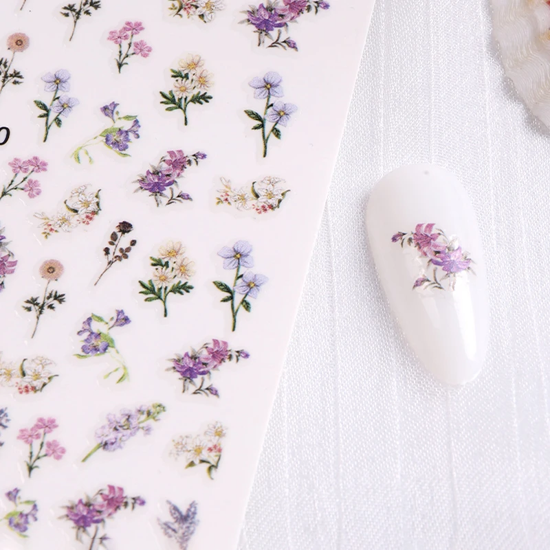 

JOYFUL brand high-quality nail stickers elegant little flowers nail stickers decals 969-976, As picture shown