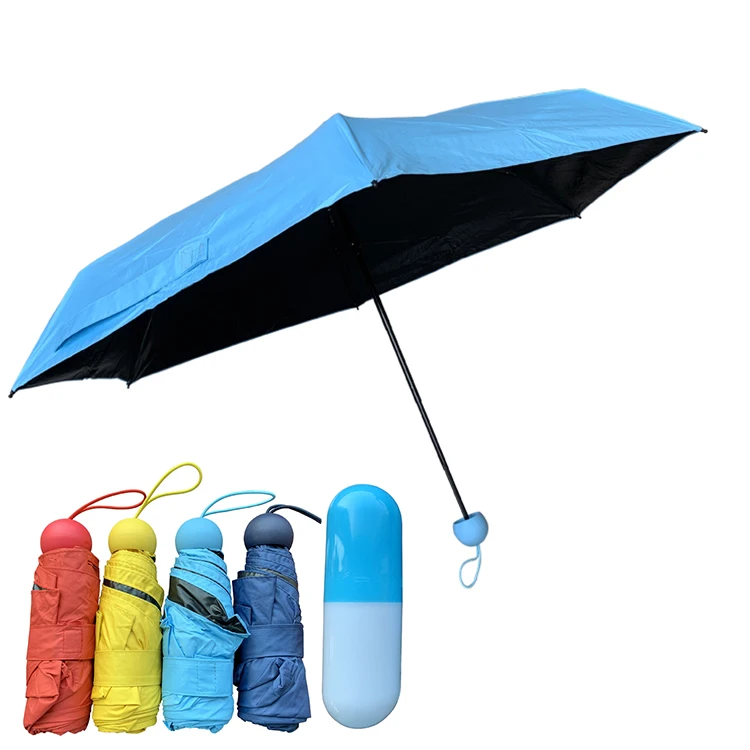 

YS-5001 Factory Wholesale Paraguas Promotional Mini Size 5 Fold Pocket Gift Folded Ultra Light Capsule Folding Umbrella