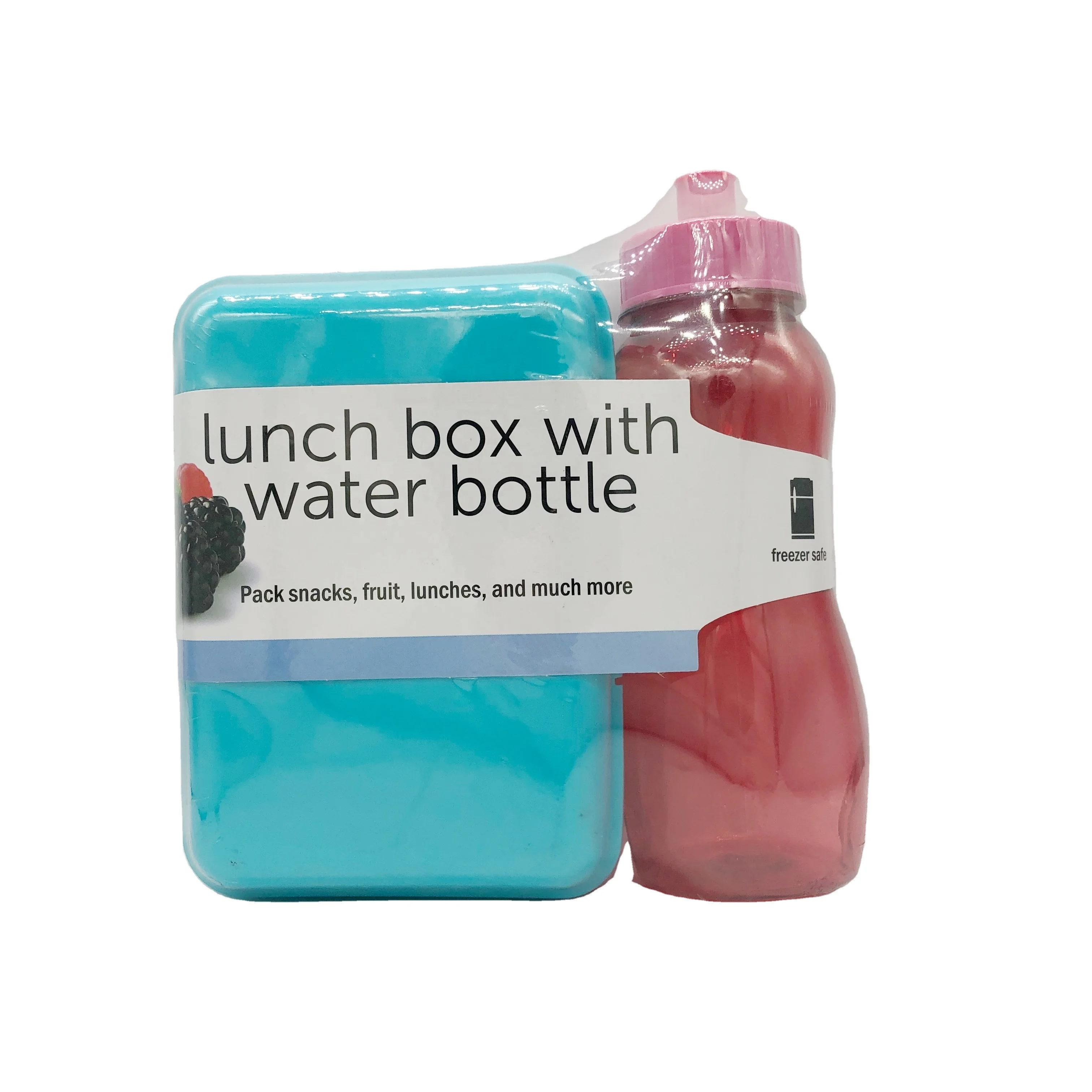 

Competitive Price Kids Plastic Lunch Boxes with Water Bottle Set, Sky blue(customized color acceptable)