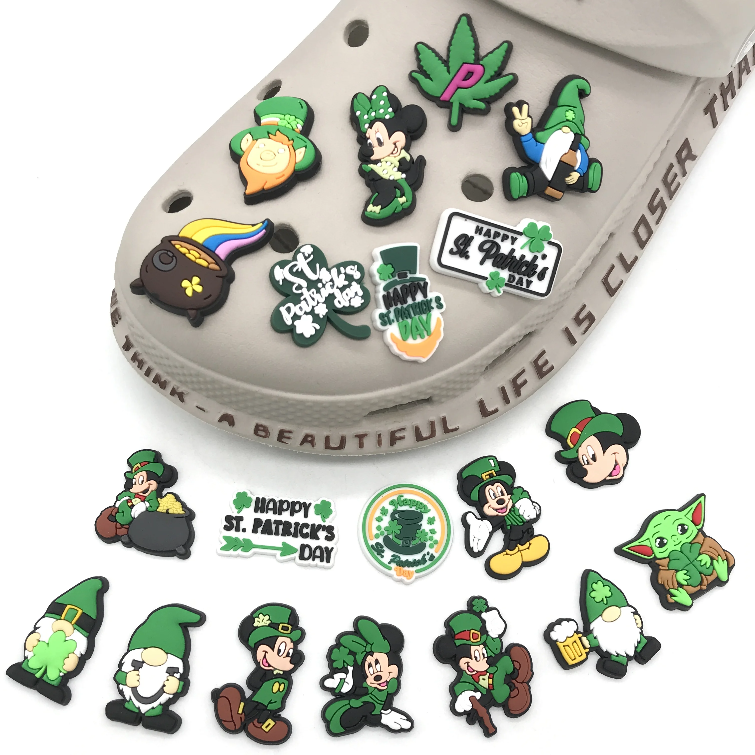 

2022 New design cartoon Anime love St. Patrick's Day corc charms Shoes accessories party gifts shoes charms, Picture
