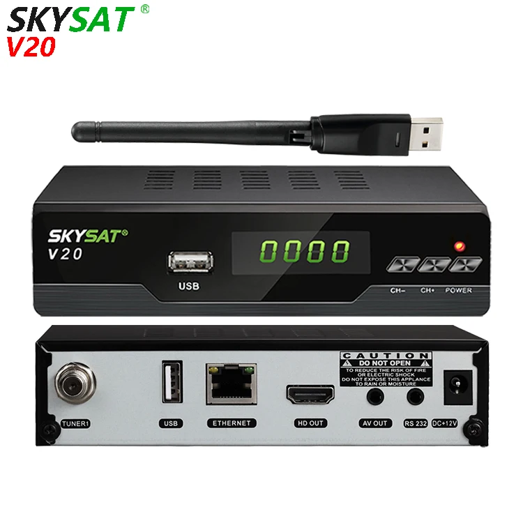 

H.265 Satellite TV Receiver SKYSAT V20 supports Xtream m3u IPTV CCCam Cline Newcamd USB wifi RJ45