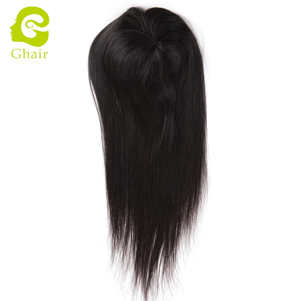 

Women Topper virgin Indian Hair 7*7 natural black color Toupee for Women