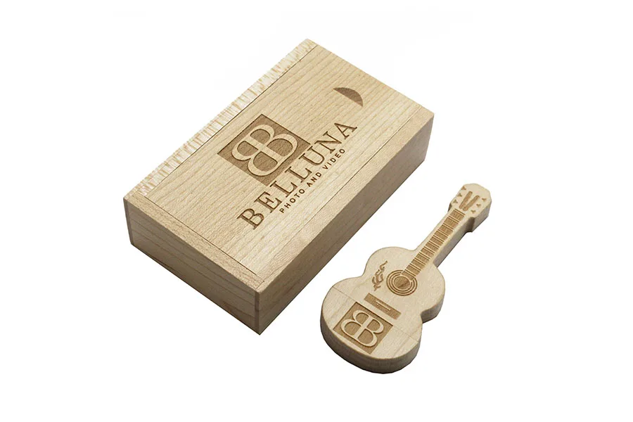 Wooden Guitar USB Flash Drive Pendrives 8GB 16GB 32GB 64GB 128GB USB 2.0 U Stick Thumb Drive Keychain Car Key Flash Card Memory - ANKUX.COM