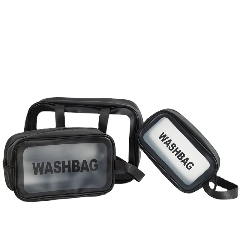 

2021 Hot selling waterproof transparent dormitory large capacity storage wash bag travel bag PVC lady makeup bag, Customized color