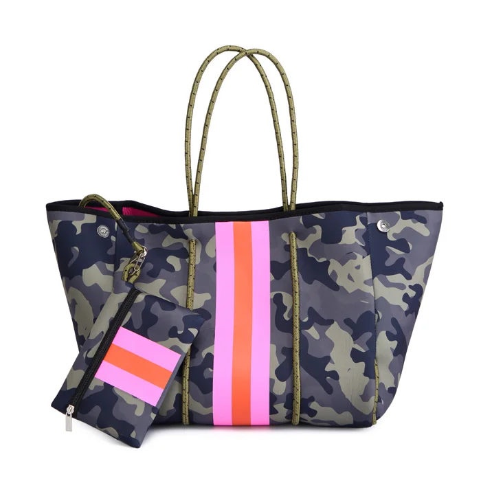 

Wholesale fashion casual tote bag with inner purse high quality ladies handbag neoprene beach bag, Many colors