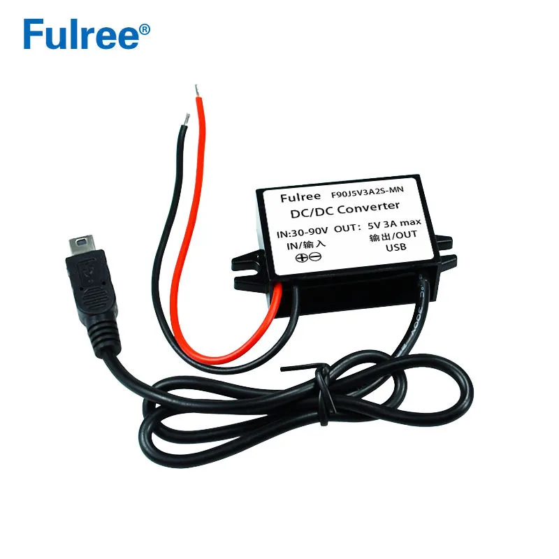 DC 36V 48V 54V 60V 72V(30-90V) to 5V USB Converter Electric Kick Scooter Bicycle Motorcycle Charger for Bulb LED light GPS