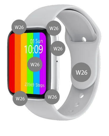 

2021 top sell w26 smart watch heart rate Monitoring Clone Real 1:1 For Series 6 Iwatch Appled