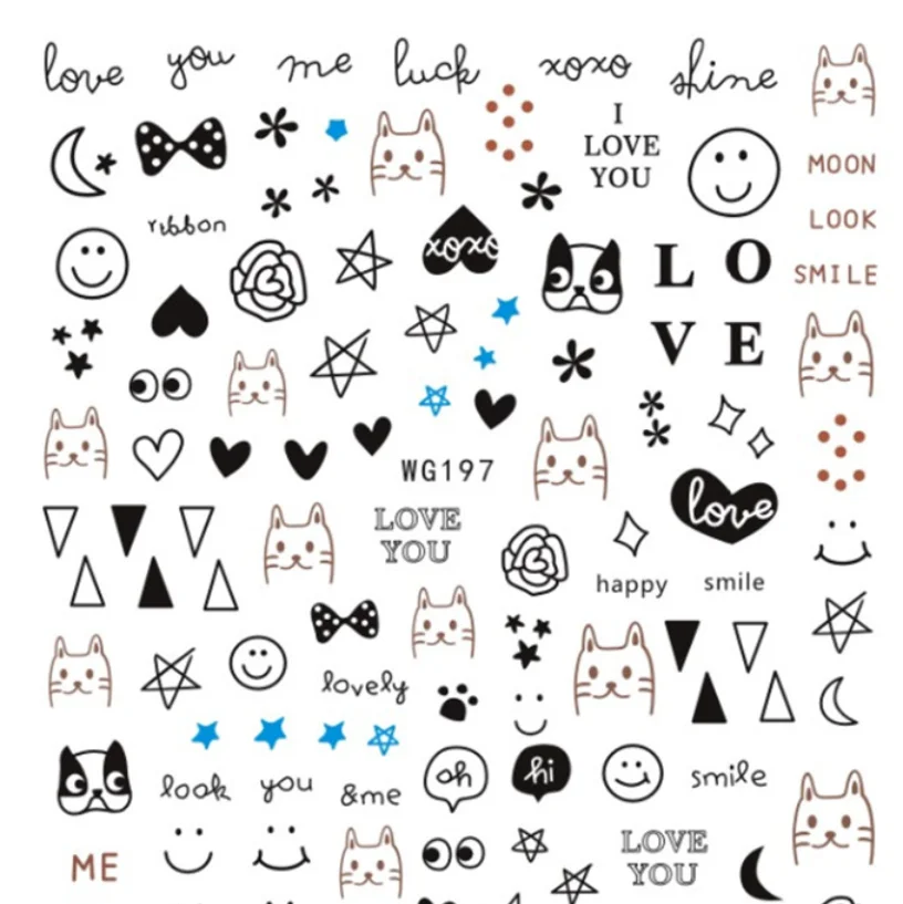 

WG197-217 hot style children's cute kana nail stickers cartoon nail stickers