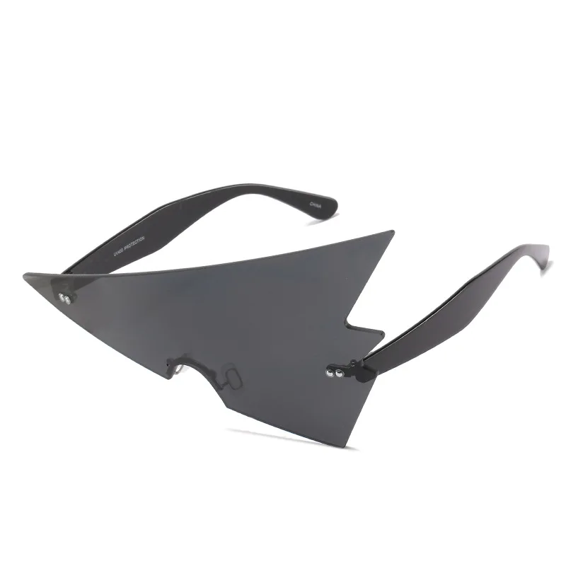 

DCOPTICAL 2021 Trendy Triangle Design for Irregular Party One Piece Rimless Shades Sunglassses Women Men