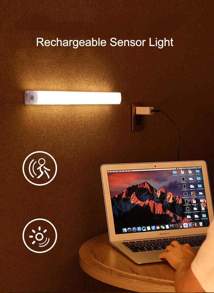 Usb Rechargeable Indoor Bookcase Lamp Smart Night Light Led Motion Sensor Light Buy