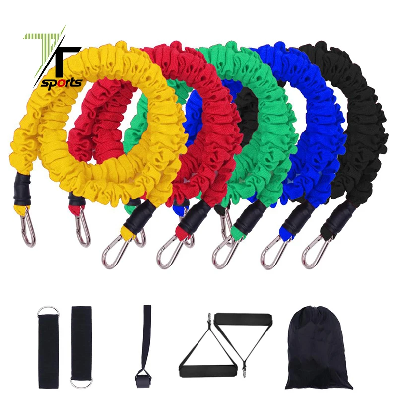 

TTSPORTS Resistance Bands Nylon Sleeve Exercise Bands with Carry Bag for Resistance
