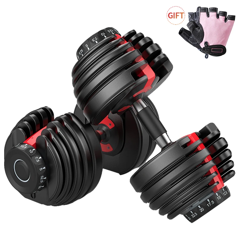 

SD-8067 Free gloves home gym equipment adjustable 24kg 40kg dumbbell weight set