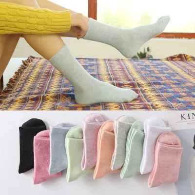 

HF cheap hot sale Candy-colored ladies combed cotton women socks