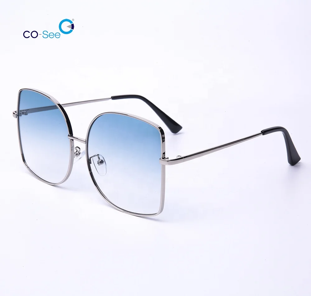 

Unique Trending Metal Frame Gradient Square Cat Eye Women Sunglasses