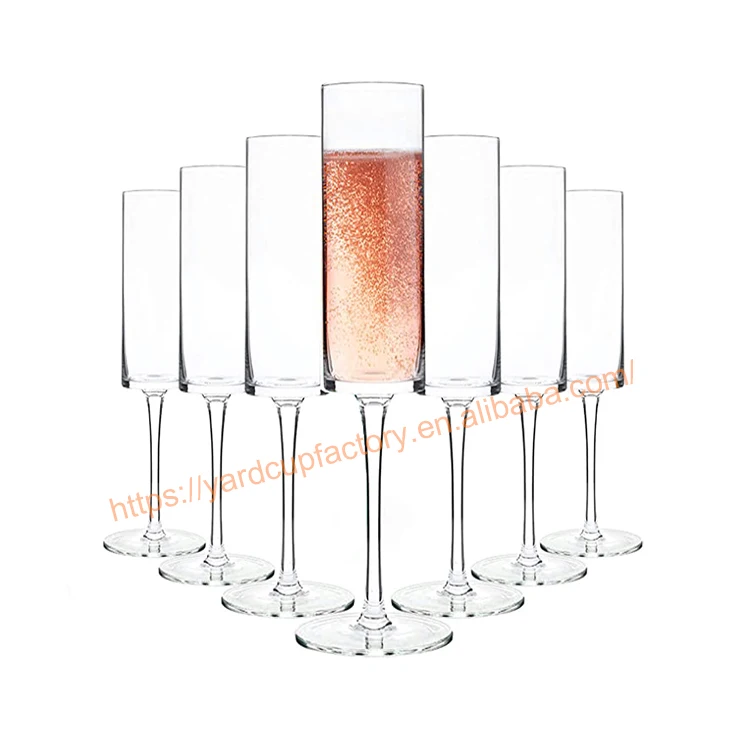 

6oz Wedding Champagne Glasses Flute Wholesale Acrylic Glass Copa Champagne Glass Plastic Goblet With Long Stem