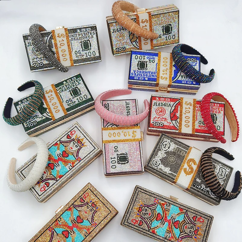 

Moneybag Purse Women Lady Handbags tote Crystal Stone Clutch Bags Designer Purses Wallets For Women Fashionable